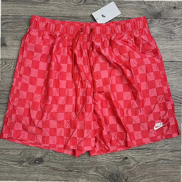 Nike Shorts Sz Large Mens University Red White Club Flow Checkers $60