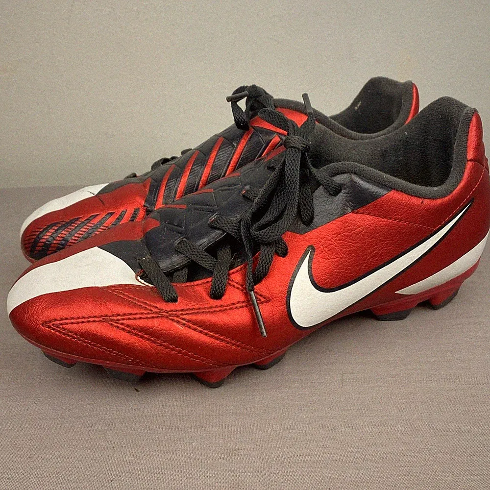 Nike Soccer Cleats 5.5Y red Lace Total 90 shoot IV t90 472567-610 VTG