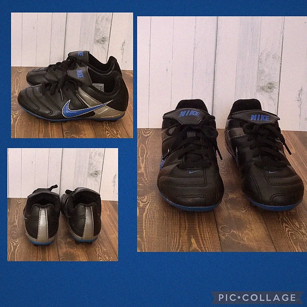 Nike Soccer Cleats Boys Size 11c Black/Blue/Silver
