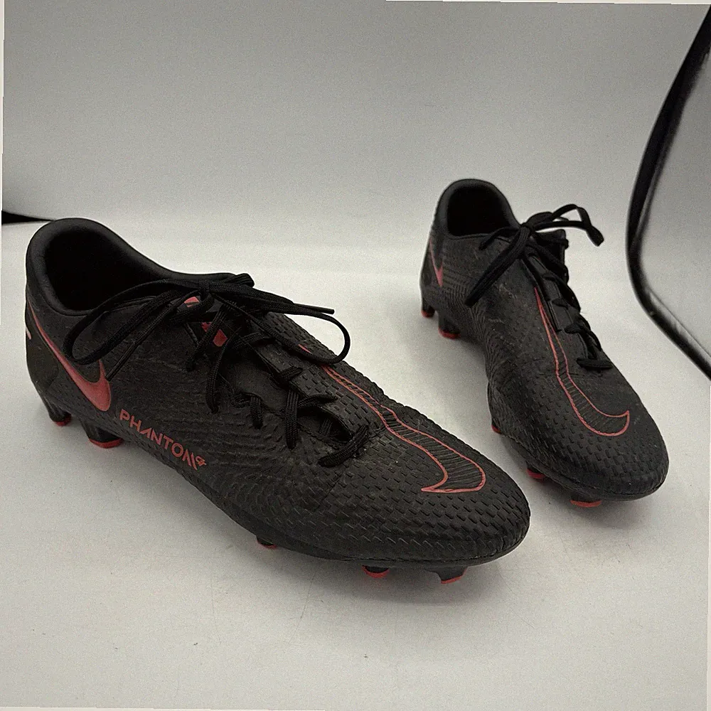 Nike Soccer Cleats Mens Size 9.5 Phantom GT Academy FG MG Chili Red Black Futbol