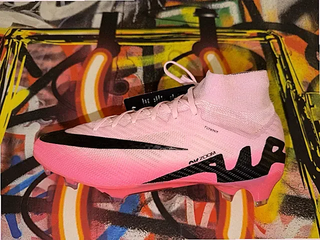 Nike Soccer Cleats Mens Sz 5.5 Womens Sz 7 Pink Zoom Superfly 9 Elite FG P Bin16