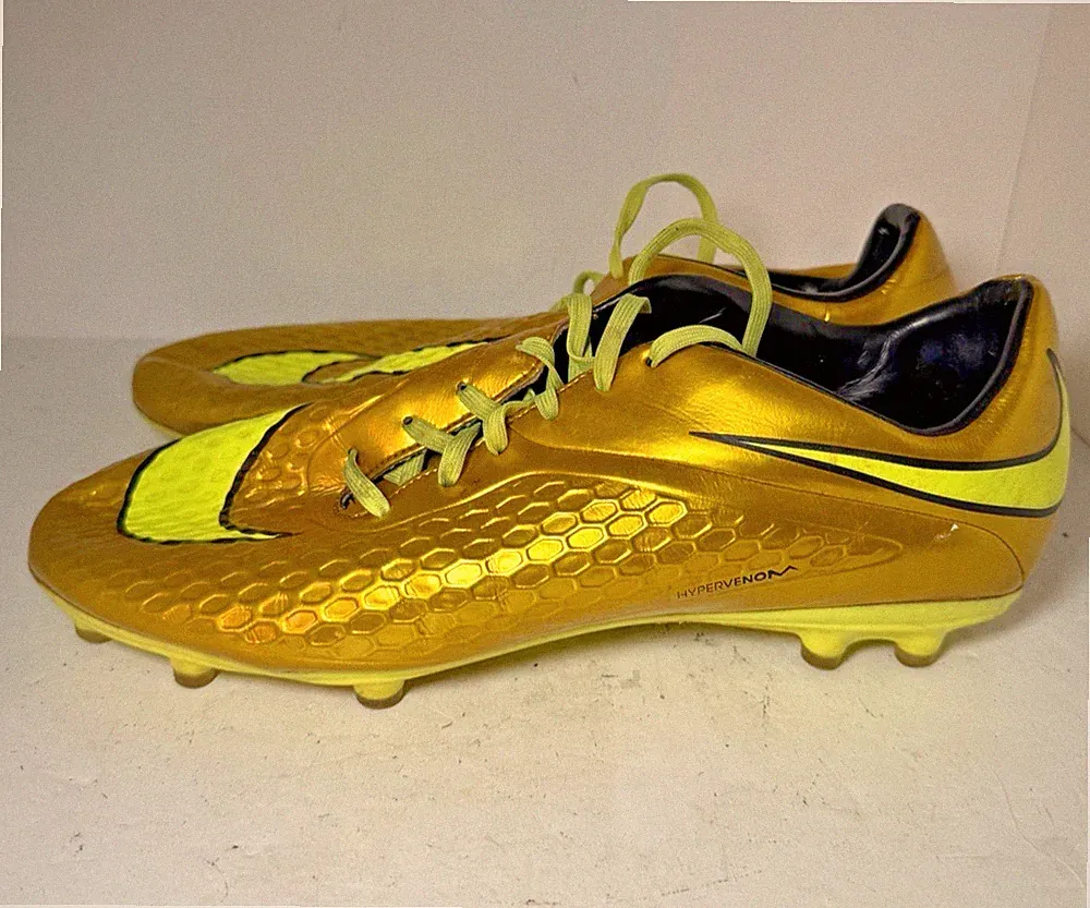 Nike Soccer Cleats Neymar Hypervenom Phelon Mens 15 Gold Shoes 677585-907
