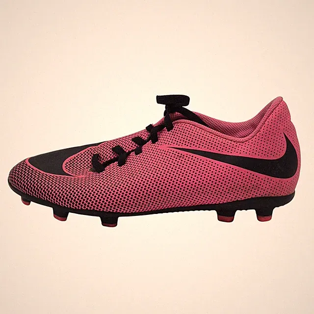 Nike Soccer Cleats Shoes Youth Kids Size 6Y Pink Black Firm Ground 844442-600