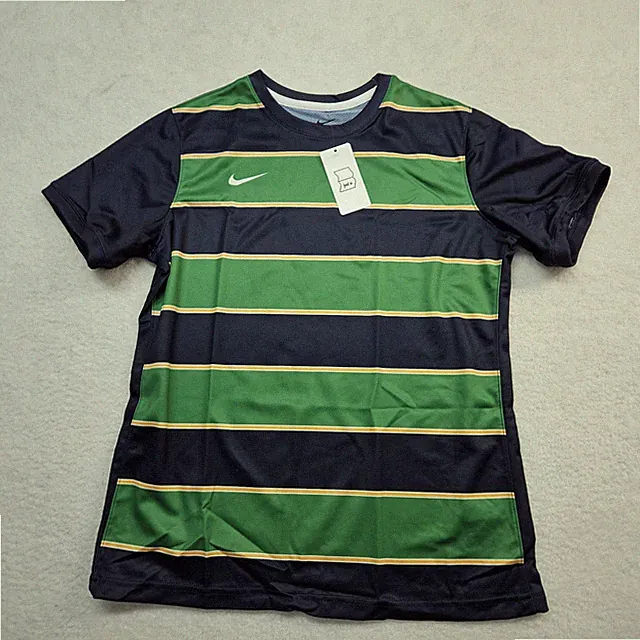 Nike Soccer Jersey Womens Medium Navy Blue Green Dri Fit Digital Mesh Shirt