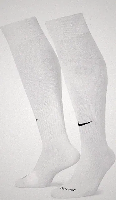 Nike Soccer Socks Dri-Fit White XL (10/13) 30 inch OVER THE CALF NWOT