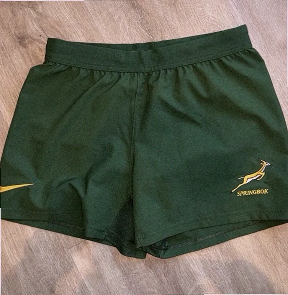 Nike Springboks match day rugby Shorts Green Coca-Cola Betway Logos