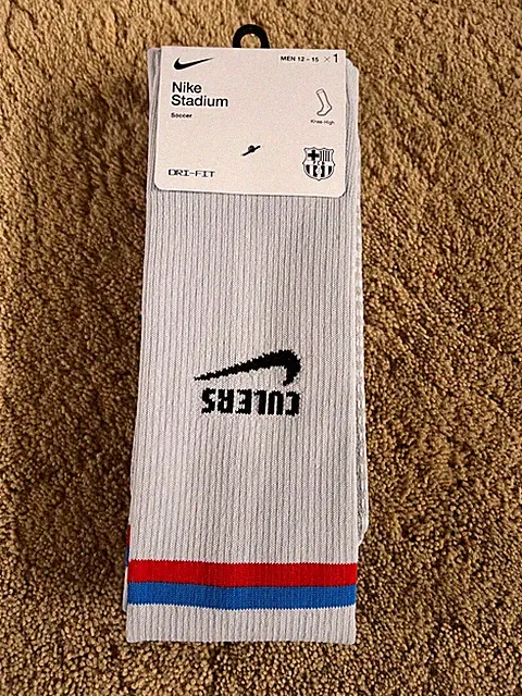 Nike Stadium Football Club Barcelona Knee High Socks Gray 1 Pr XL