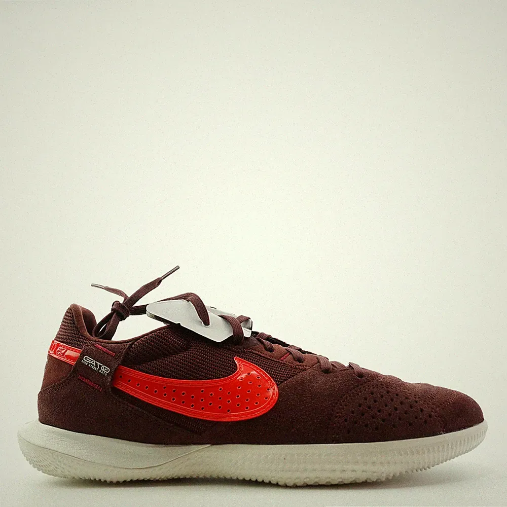 Nike Streetgato Bright Crimson Brown Mens Indoor Soccer Shoes Low Top DC8466 266