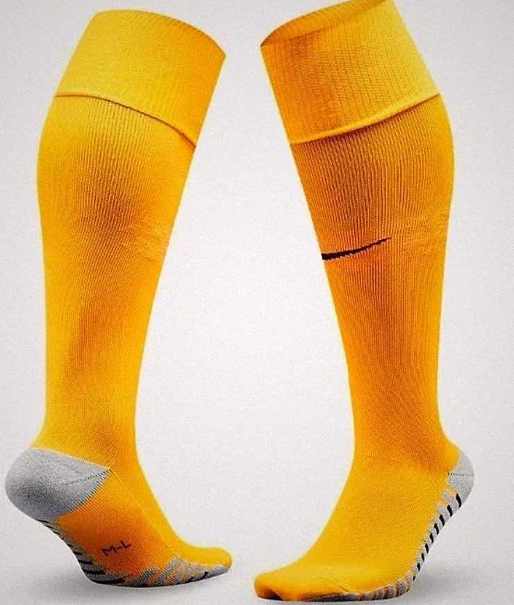 Nike Team Matchfit Knee High Soccer Socks Gold Size Medium 6-8 SX6836-739