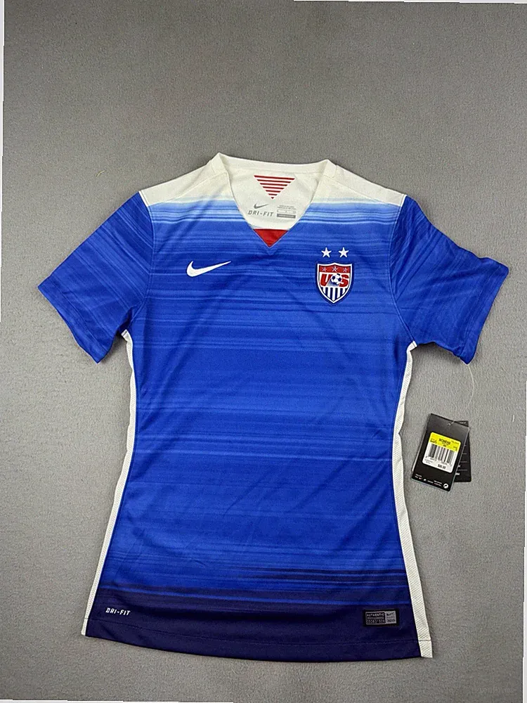 Nike Team USA Soccer Jersey Women’s Size Small Blue 2015 Kit Football Futbol