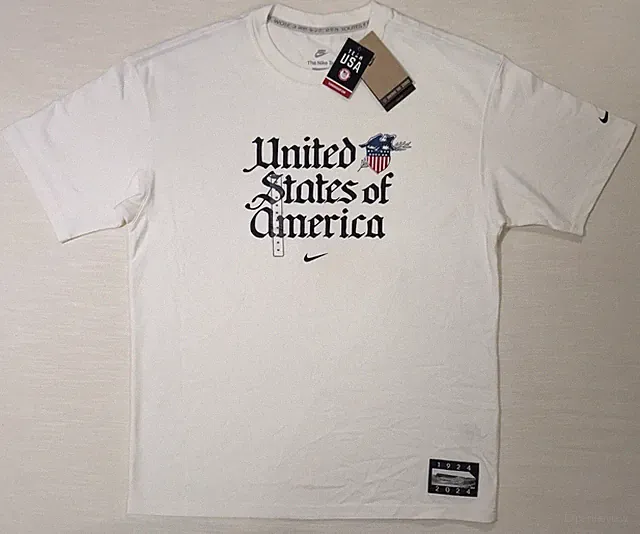 Nike Tee Team USA Shirt Mens Medium Premium Essentials Olympics 1924 White