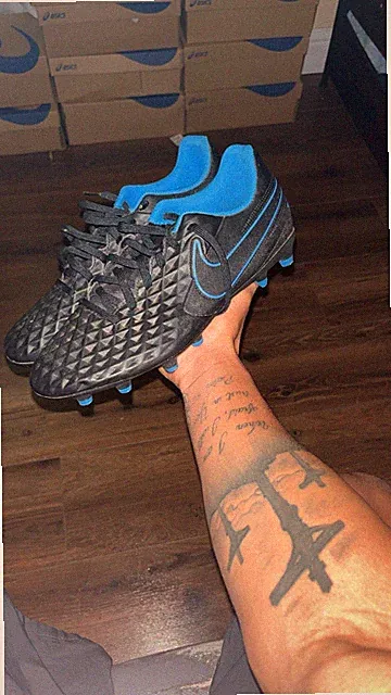 Nike Teimpo Blue/black Soccer Cleats Size 7.5