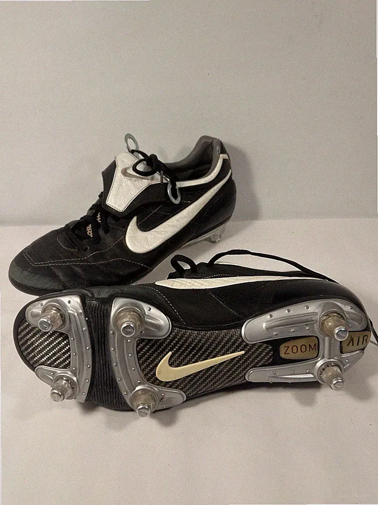 Nike Tempo R10 Air Zoom -ALL Black Legend TOTAL 90 FOOTBALL SOCCER CLEATS 8.5 42