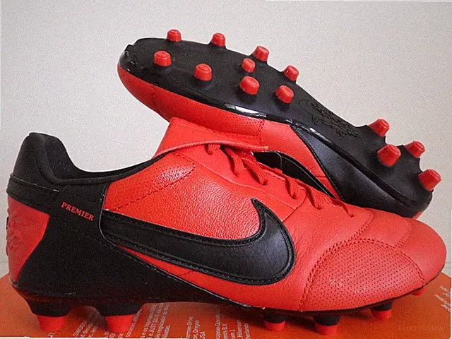 Nike The Nike Premier III Fg Kangaroo Leather Red-Black Mens Sz 7.5 [AT5889-606]
