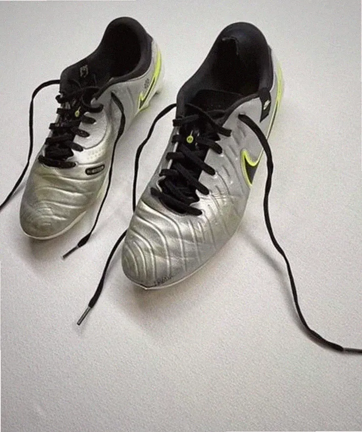 Nike Tiempo Academy AG Grey Leather Soccer Cleats Size 8.5.
