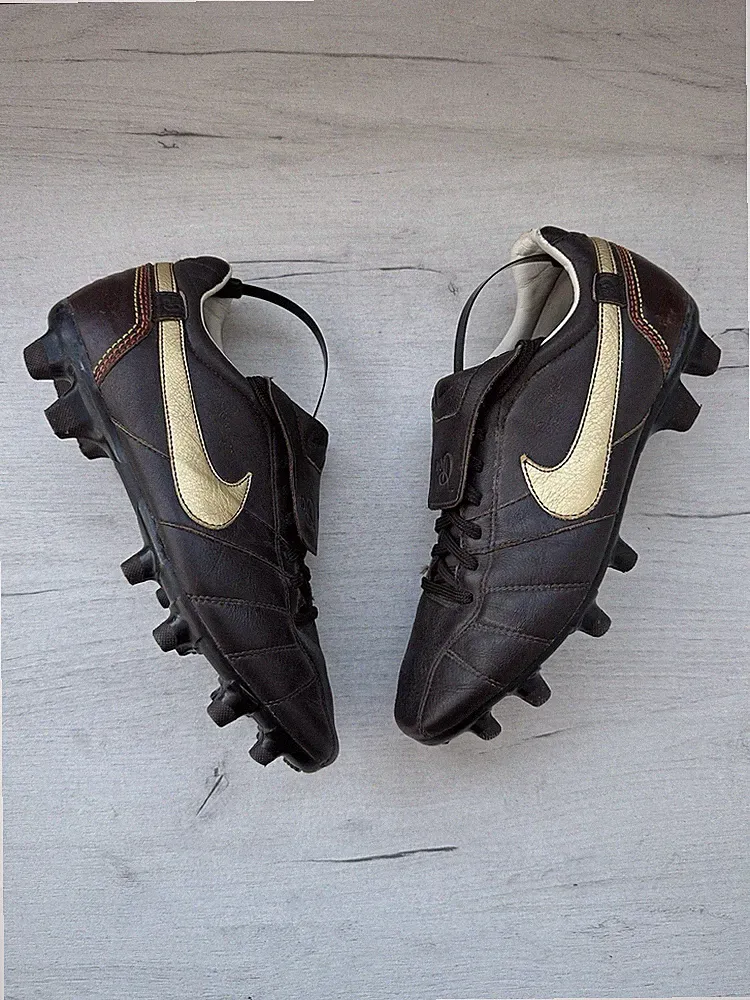Nike Tiempo Brasileiro FG Leather Brown Football Soccer Cleats US8 UK7 EUR41