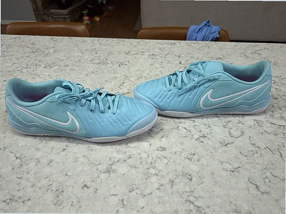 NIKE TIEMPO LEGEND 10 ACADEMY IC INDOOR SOCCER CLEATS DV4341-401 Aqua Blue New