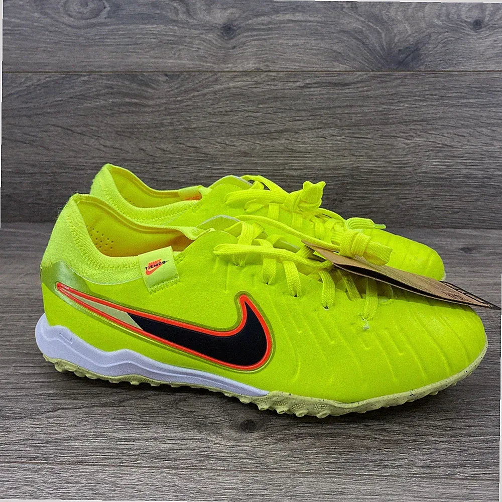 Nike Tiempo Legend 10 Academy TF Mens 6.5 Volt Neon Yellow Turf Soccer Cleats