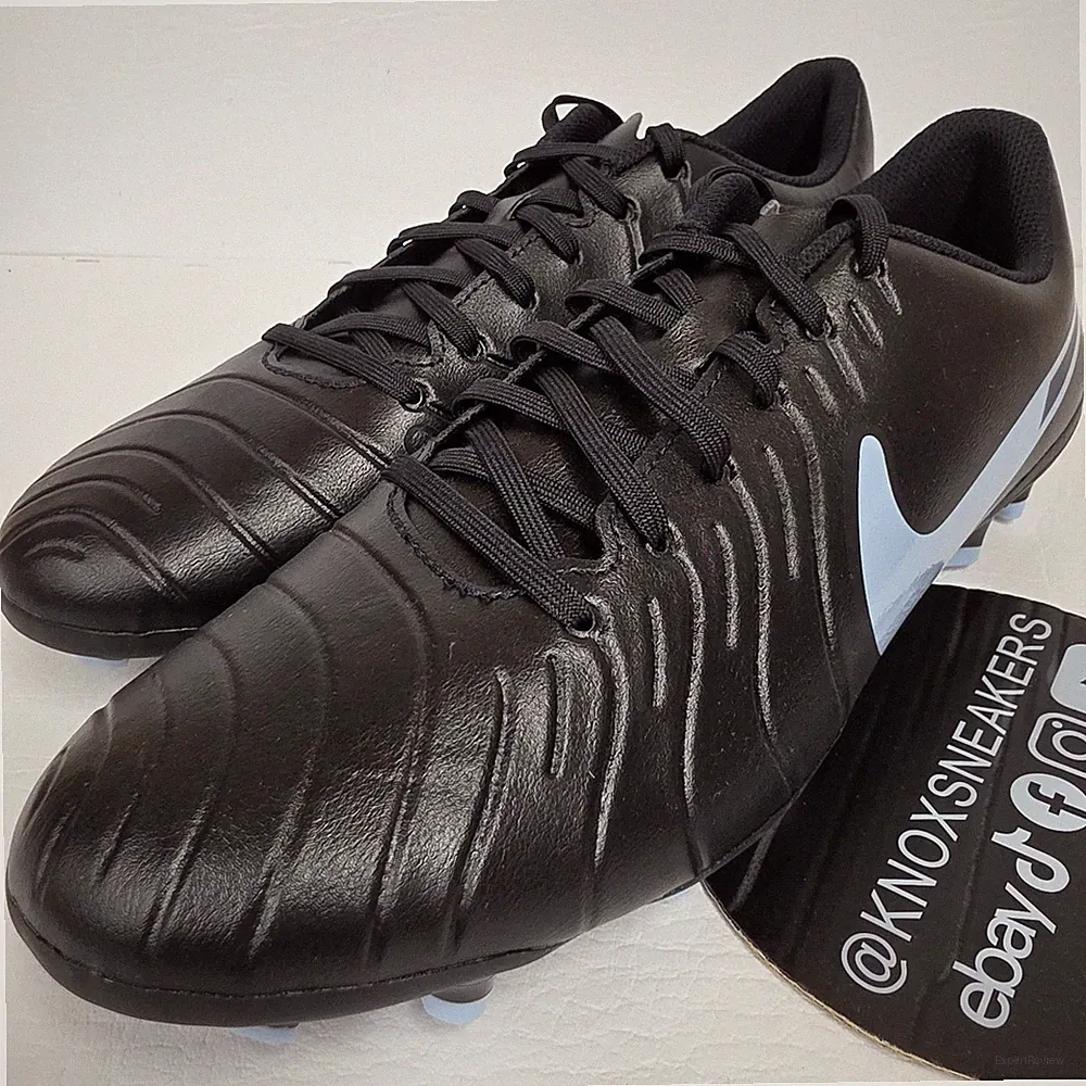 Nike Tiempo Legend 10 Club Black Blue Soccer Cleats DV4344-003 Men's Size 10