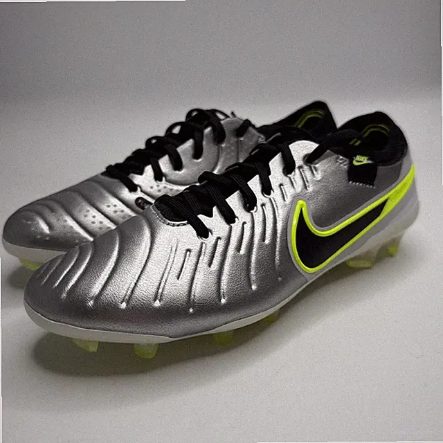Nike Tiempo Legend 10 Elite Fg Men’s 6 Metallic Silver Black Volt Soccer Cleats