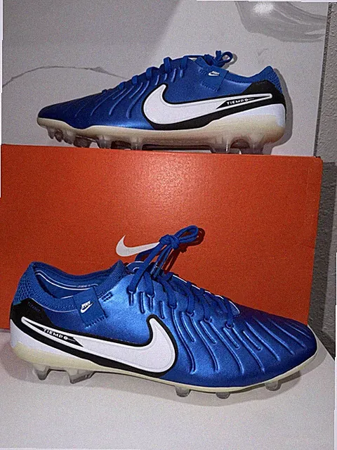 Nike Tiempo Legend 10 Elite FG Soccer Cleats Blue HF8980-400 Men's Size 9