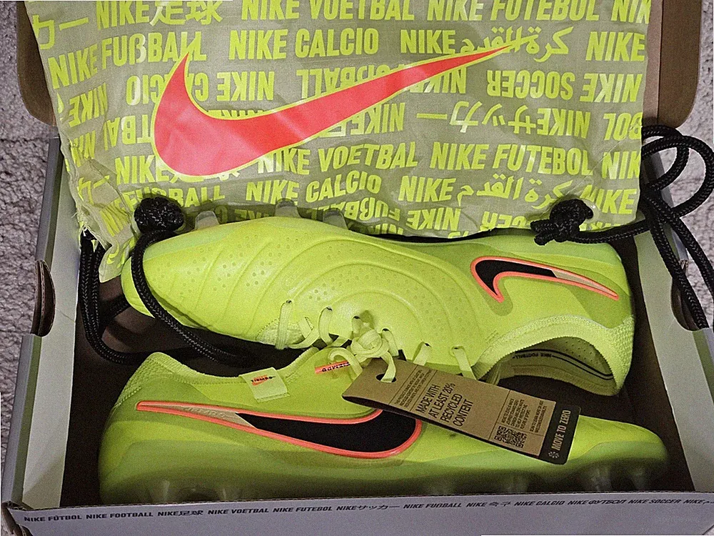 Nike Tiempo Legend 10 Elite FG Volt Black Soccer Cleats DV4328-701 Sz 10