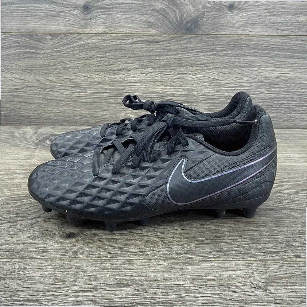 Nike Tiempo Legend 8 Academy MG Soccer Cleats Youth 5 Black AT6107-010 Leather