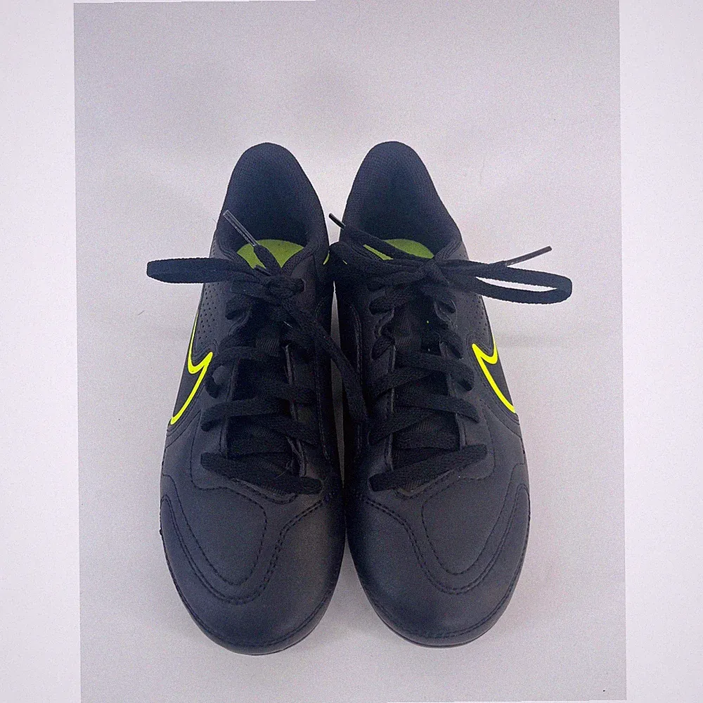 Nike Tiempo Legend 9 Club FG MG Kids Soccer Cleats Black Volt Yellow 3Y