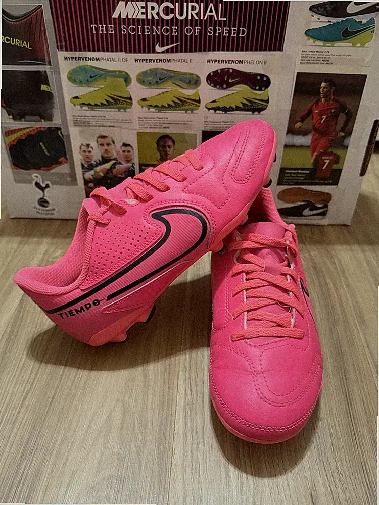 Nike Tiempo Legend 9 Club FG/MG Pink Soccer Cleats DA1331-600 Girls Youth 3.5Y