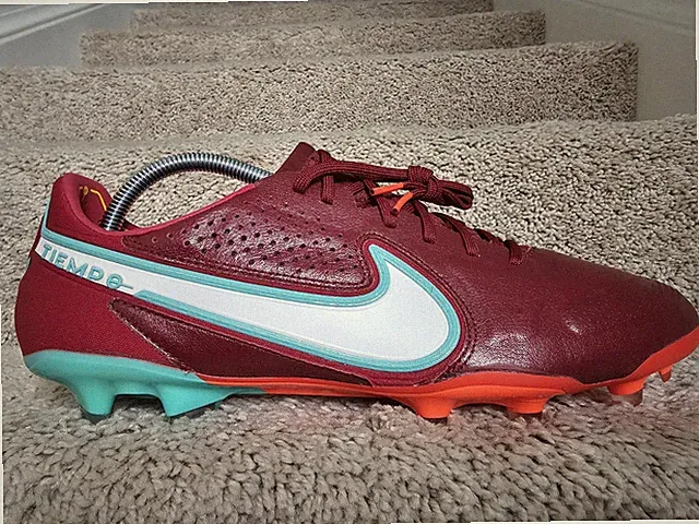 Nike Tiempo Legend 9 Elite FG Team Red Hibiscus Soccer Cleats CZ8482-617 Sz 10.5