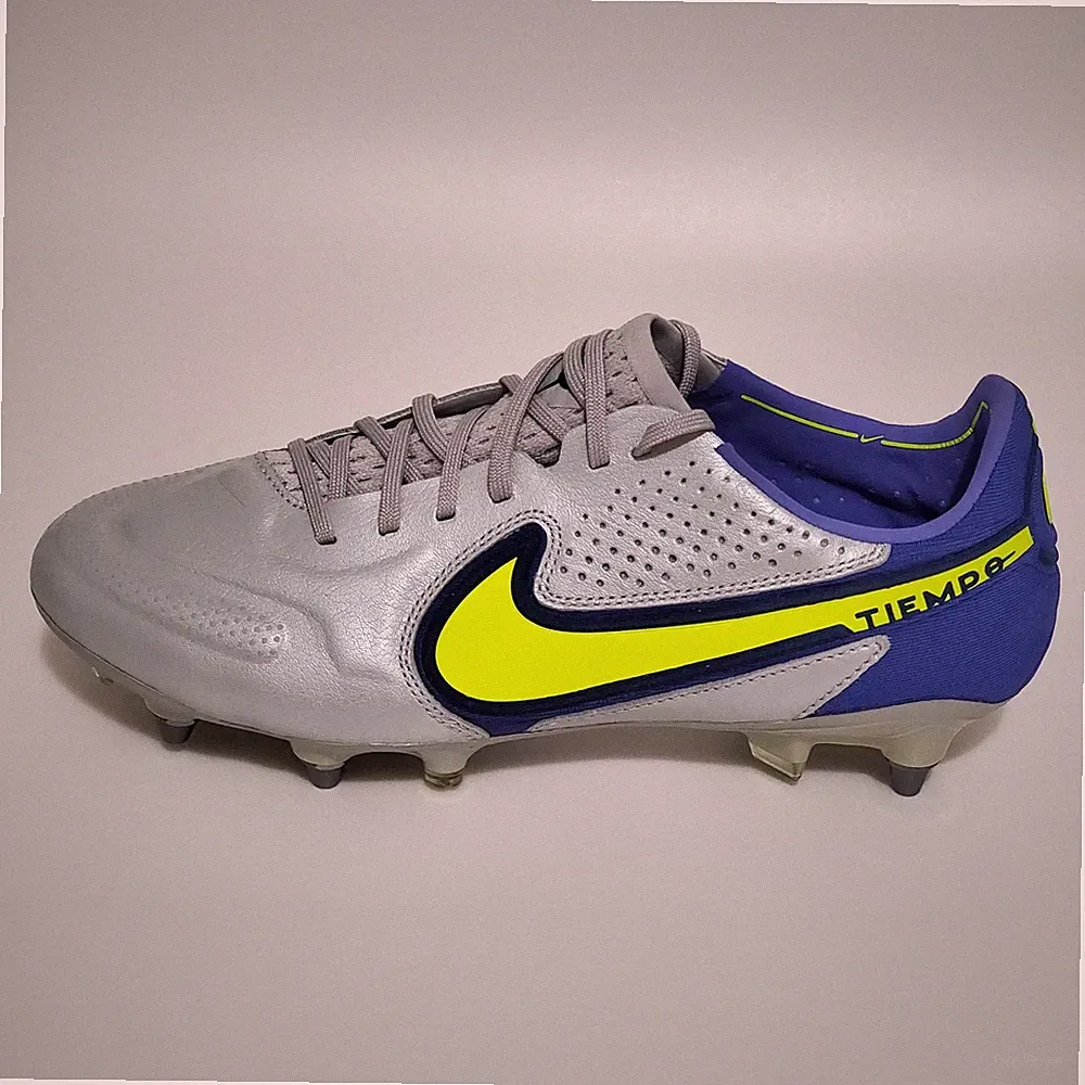 Nike Tiempo Legend 9 Elite SG Soccer Cleats Grey Leather DJ8039-076 Men's Sz 7.5