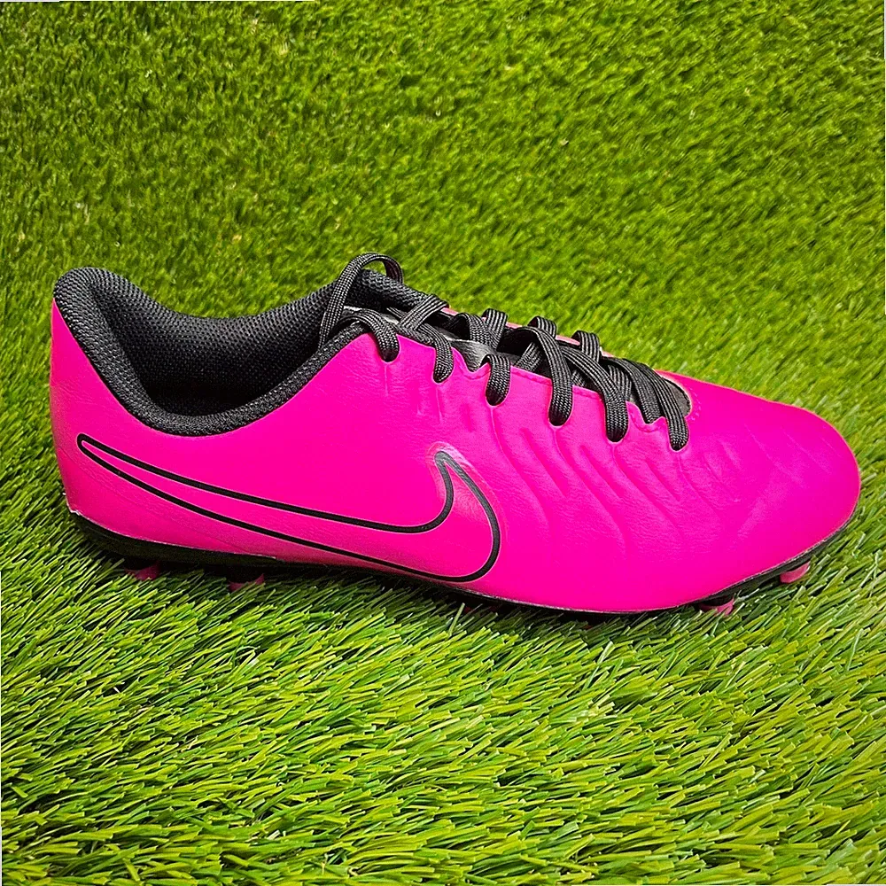 Nike Tiempo Legend Club Boys Size 6Y Pink Black Outdoor Running Soccer Cleats