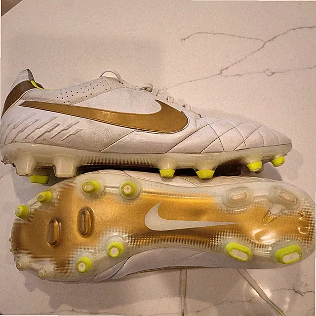 Nike Tiempo Legend IV White Gold Soccer Cleats Size 14