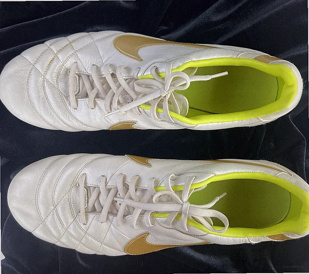 Nike Tiempo Legend IV White/Gold/Volt Soccer Cleats US 15 UK 14