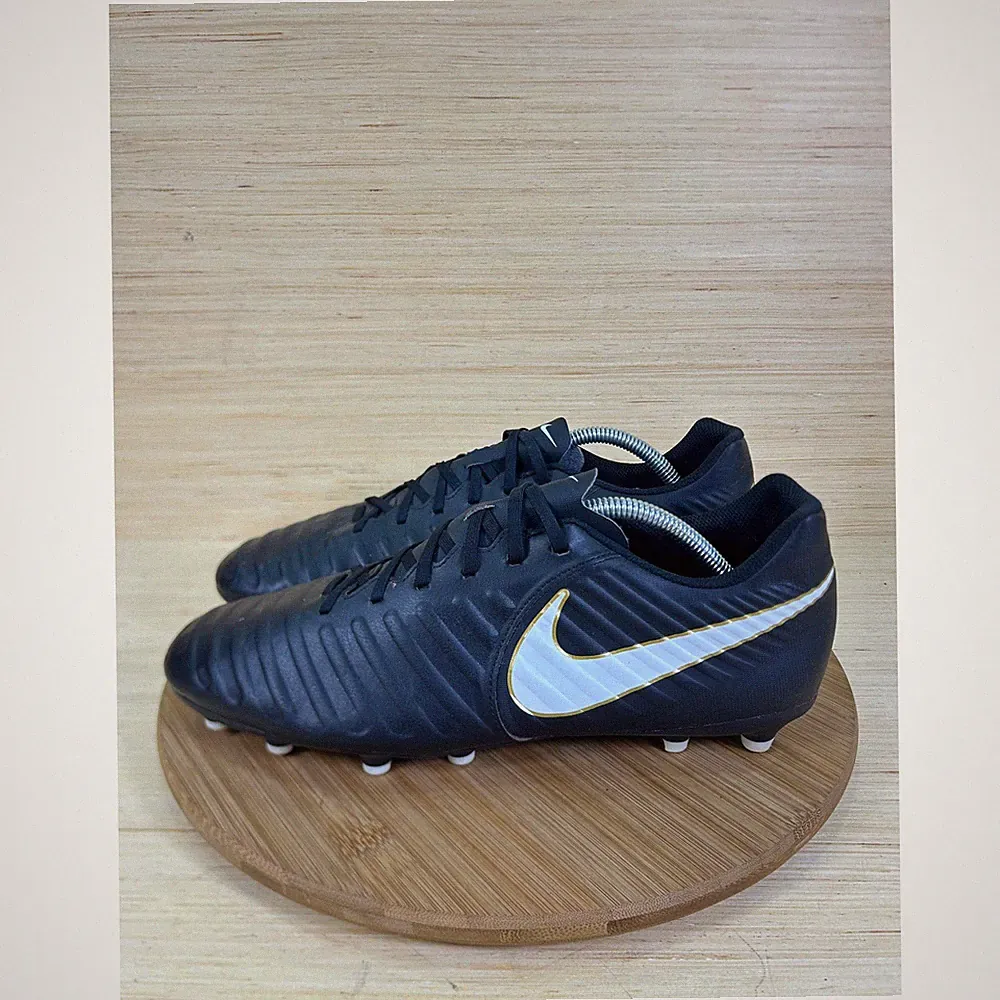 Nike Tiempo Ligera IV FG Soccer Cleats Black Gold 897759-002 Mens 11.5