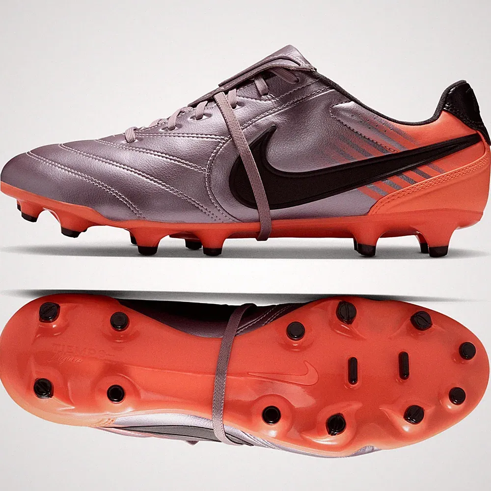 Nike Tiempo Ligera Pro FG FT Lilac/Orange IO4401-500 Men's Soccer Cleats Sz 11.5