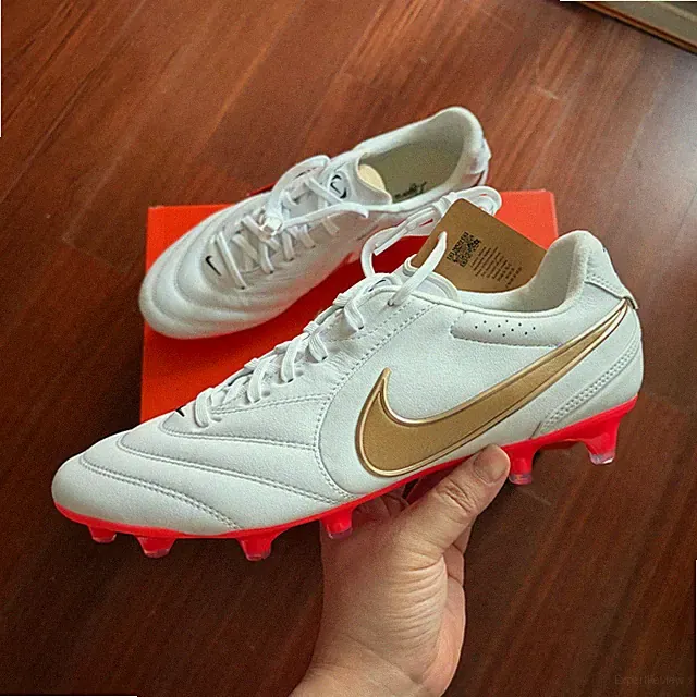 Nike Tiempo Ligera Pro FG White Gold Orange Mens Soccer Cleats HQ3158-102