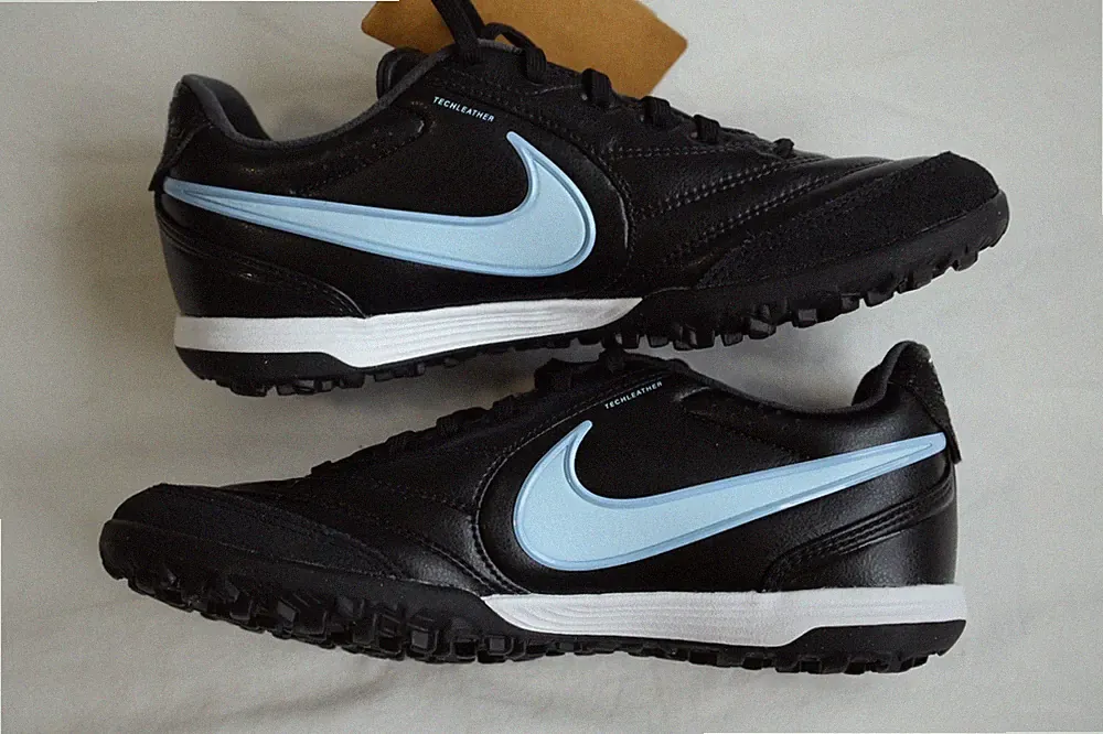 Nike Tiempo Ligera Pro TF Shadow Pack Turf Soccer Shoes Black Ice Blue 6.5 IB447