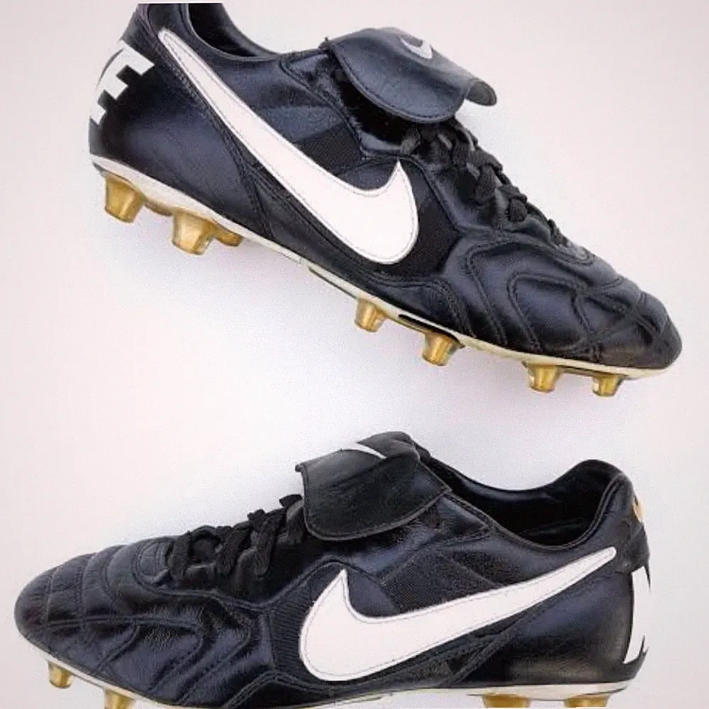 Nike Tiempo Premier '94 Soccer Cleats 385396-017 Black/White/Gold US 8 UK 7