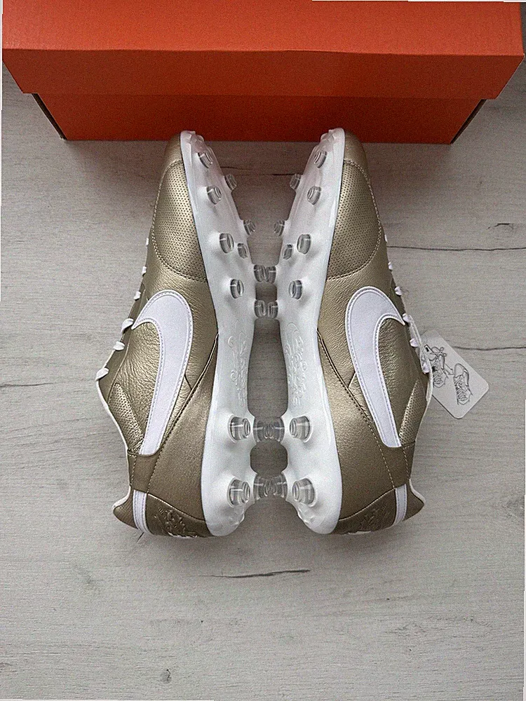 Nike Tiempo Premier FG Gold Leather Football Soccer Cleats US11 UK10 EUR45
