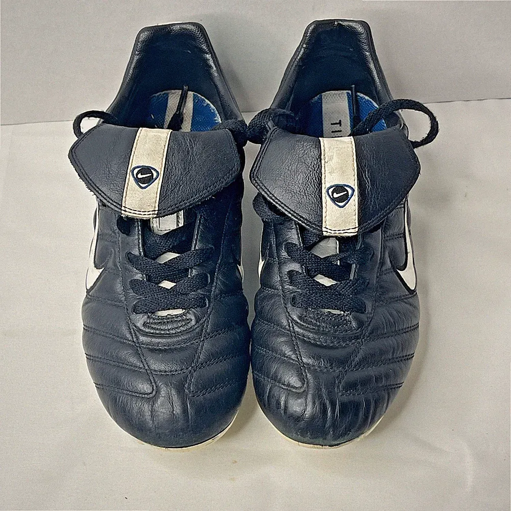 Nike Tiempo Premier Soccer Cleats Mens Size 6.5 Black Leather FG