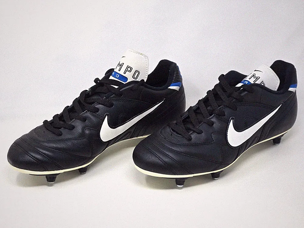 Nike Tiempo Pro 4 SG Me's 11.5 Black White Blue Cleats Vintage 117283-011 NEW