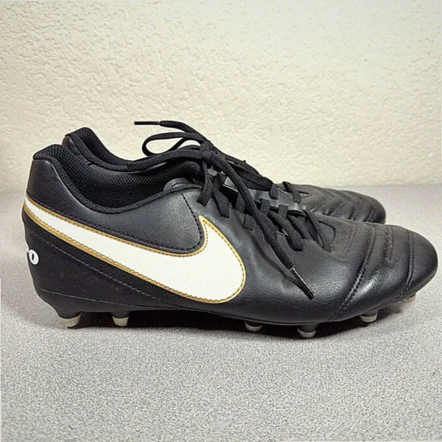 Nike Tiempo Rio III FG Men 8 Black 819233-010 Soccer Cleats Shoes Boots