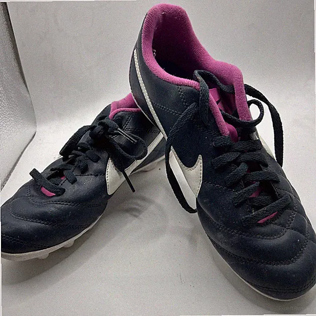 Nike Tiempo Rio Youth Size 3 Blue Pink Running Soccer Cleats Shoes
