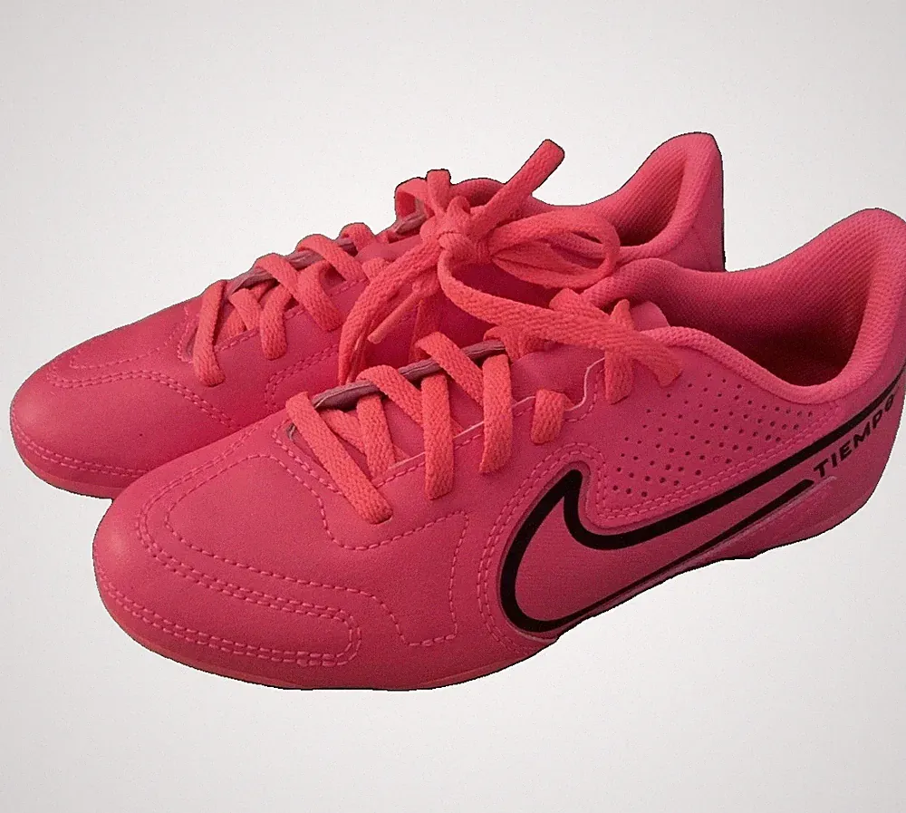 Nike Tiempo Soccer Cleats - Neon Pink - Size 2.5Y - Youth Firm Ground