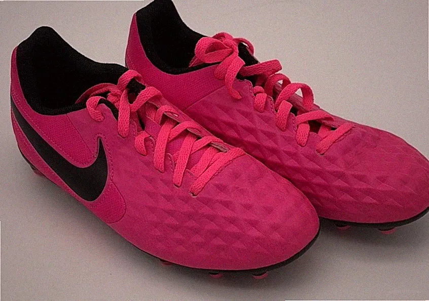 Nike Tiempo Soccer Cleats Youth Size 3 Y Girls Hot Pink Black Sport Shoes Kids