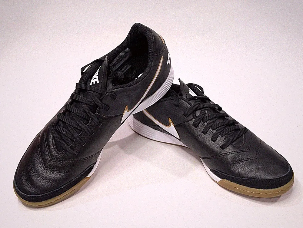 Nike TiempoX Genio II Leather IC Black/White Men's Indoor Soccer Shoe-Sz 6.5 NWB