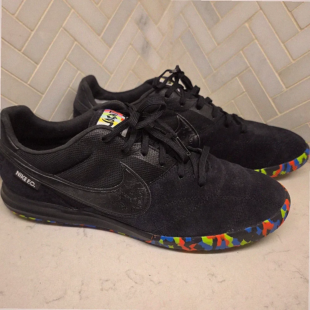 Nike TiempoX Nike F.C. Indoor Soccer Black/Multicolor Low Top Lace Up AV3153-090