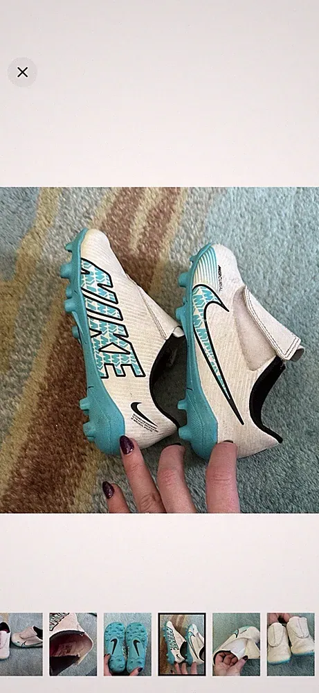 Nike toddler Soccer Turf Cleats Low Top Sneaker White Blue
