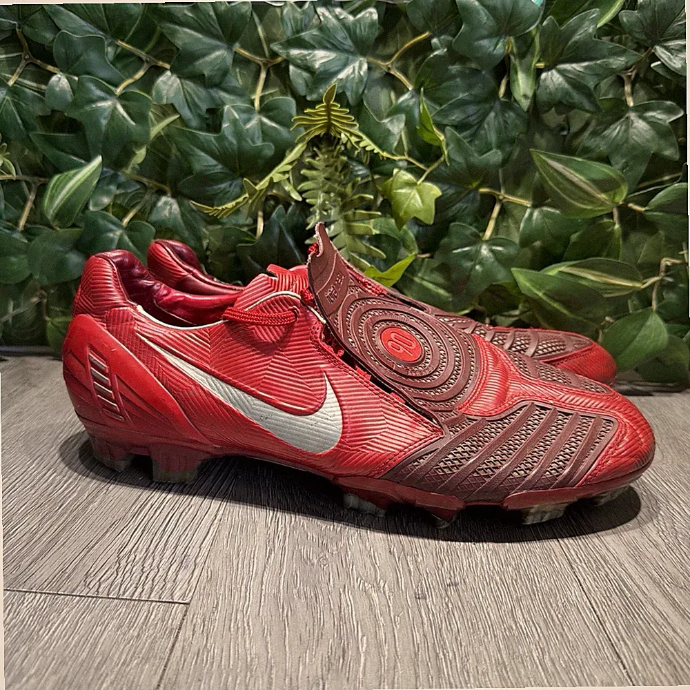 Nike Total 90 2 Elite FG Red Leather Soccer Cleats 318793-606 Size 11